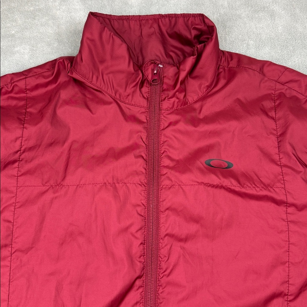 Oakley Lined Maroon Full-Zip Windbreaker Jacket